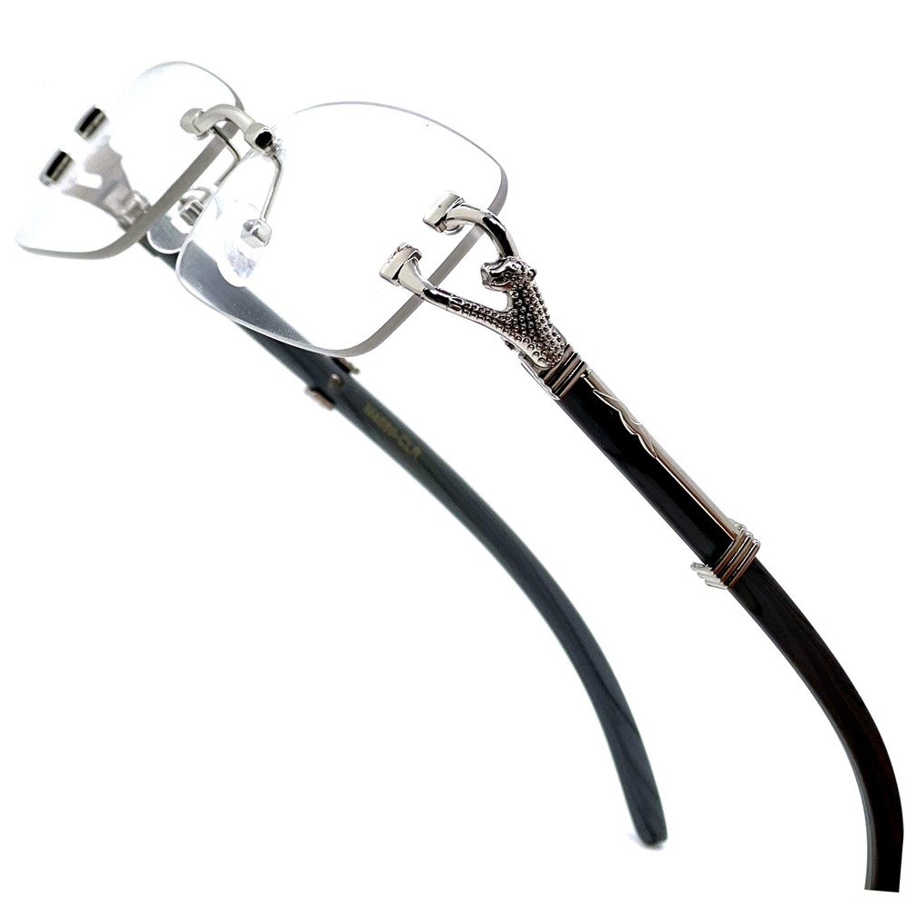 Men Women Sunglasses Clear Lens Rimless Luxury‎ Retro Shades Silver Metal Lentes
